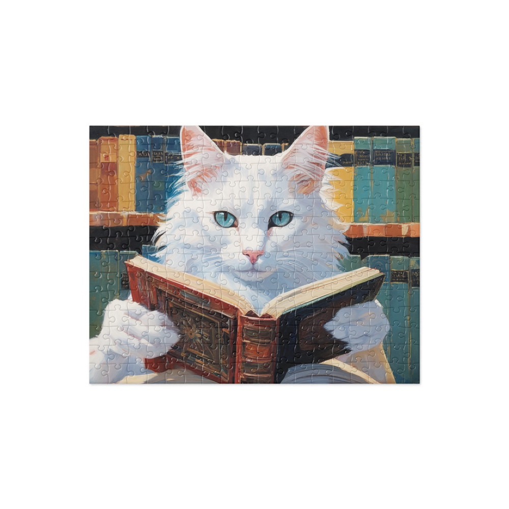 PugMug Custom White Companion Cat Jigsaw Puzzle