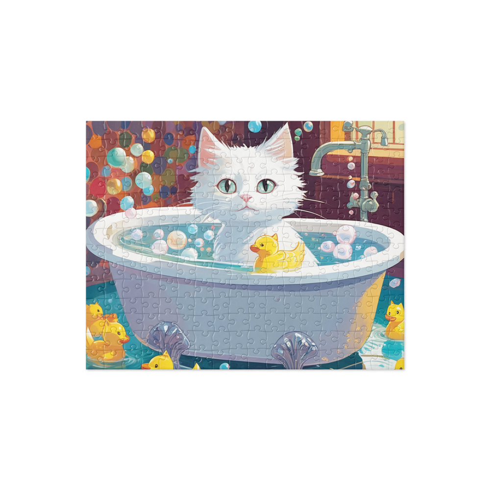 PugMug Custom White Companion Cat Jigsaw Puzzle