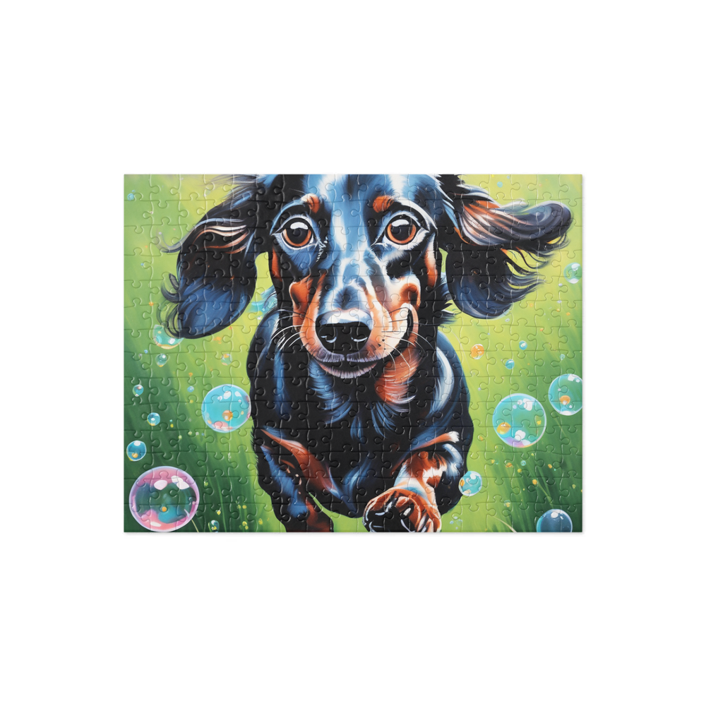PugMug Custom Black Dachshund Jigsaw Puzzle