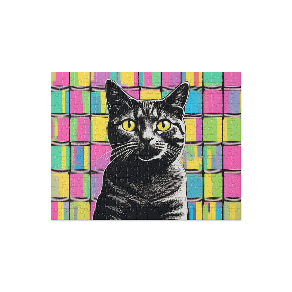 PugMug Custom Black American Shorthair Cat Jigsaw Puzzle