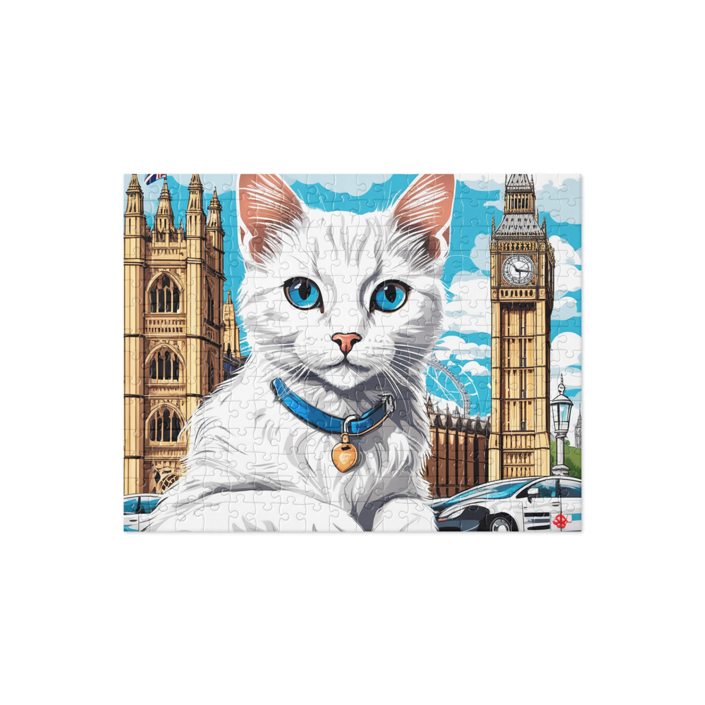 PugMug Custom White Companion Cat Jigsaw Puzzle