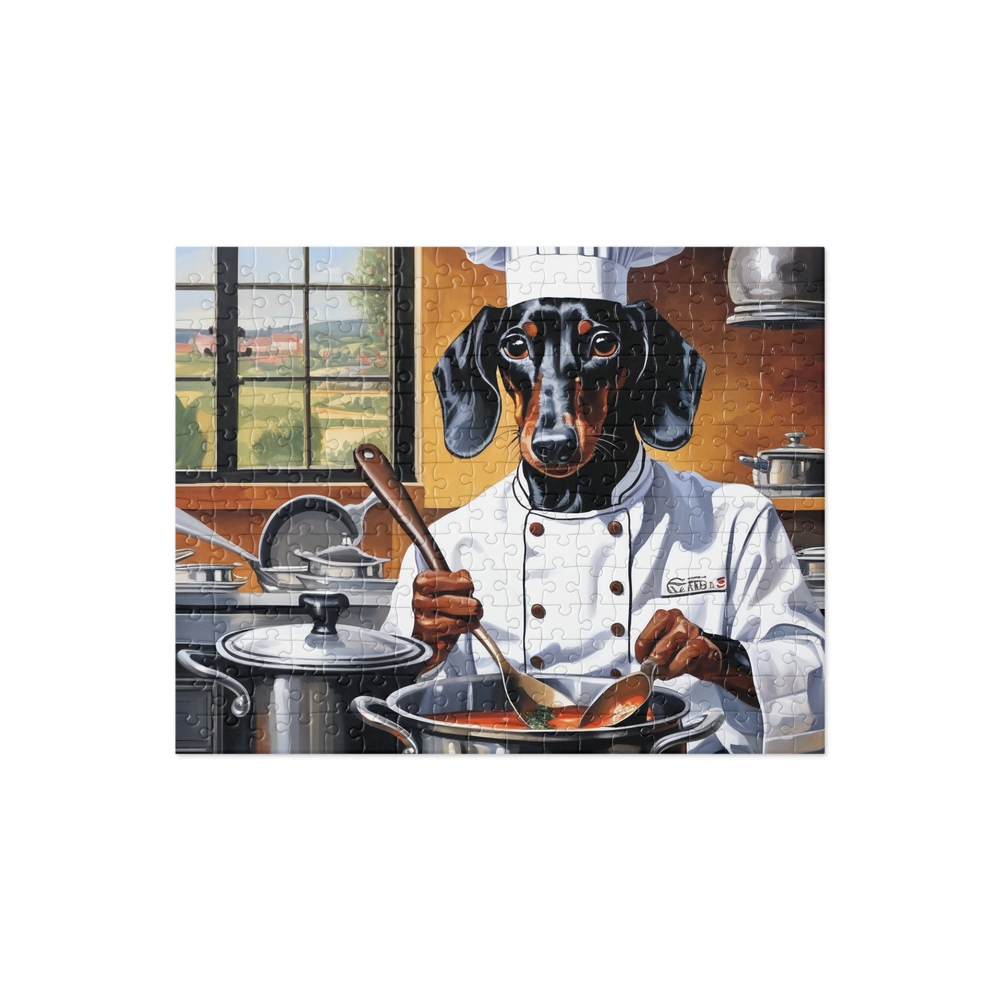 PugMug Custom Black Dachshund Jigsaw Puzzle