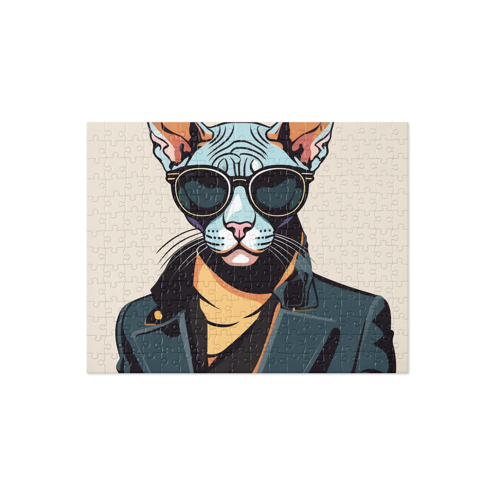 PugMug Custom Black Sphynx Cat Jigsaw Puzzle