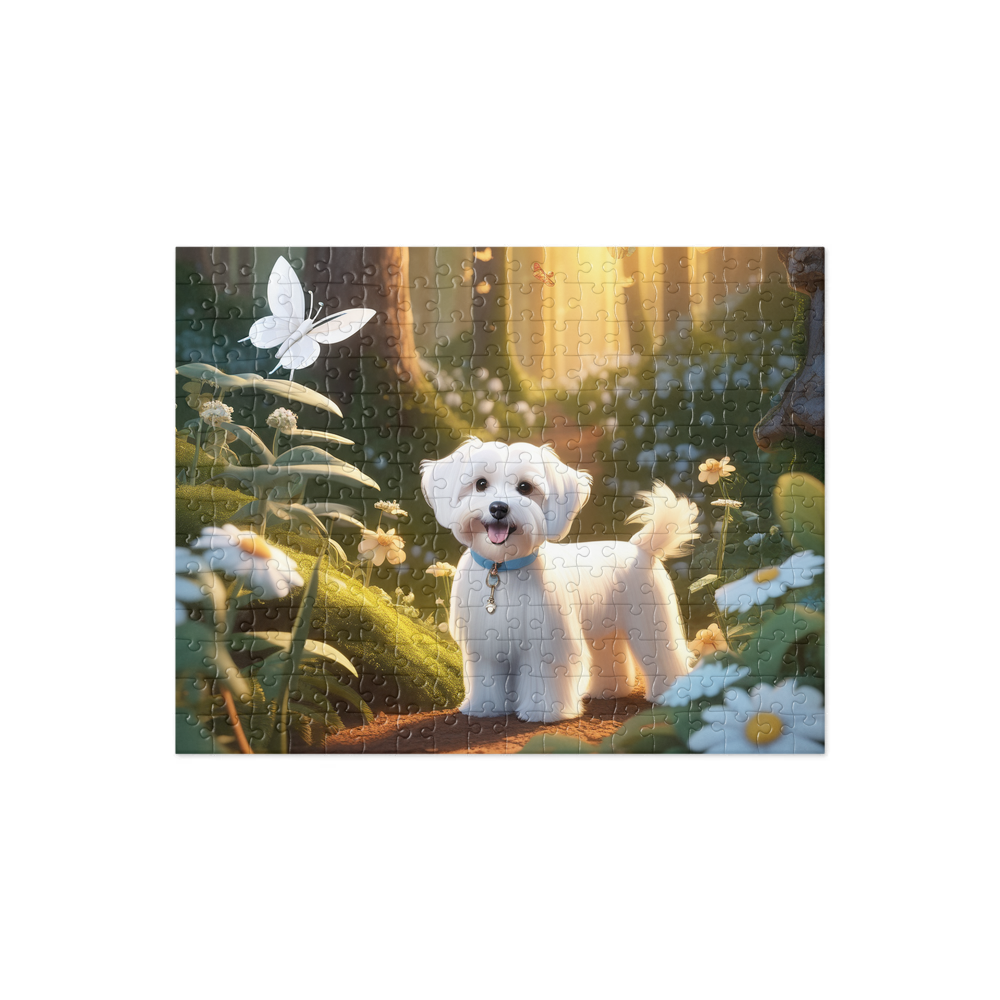 PugMug Custom White Havanese Dog Jigsaw Puzzle
