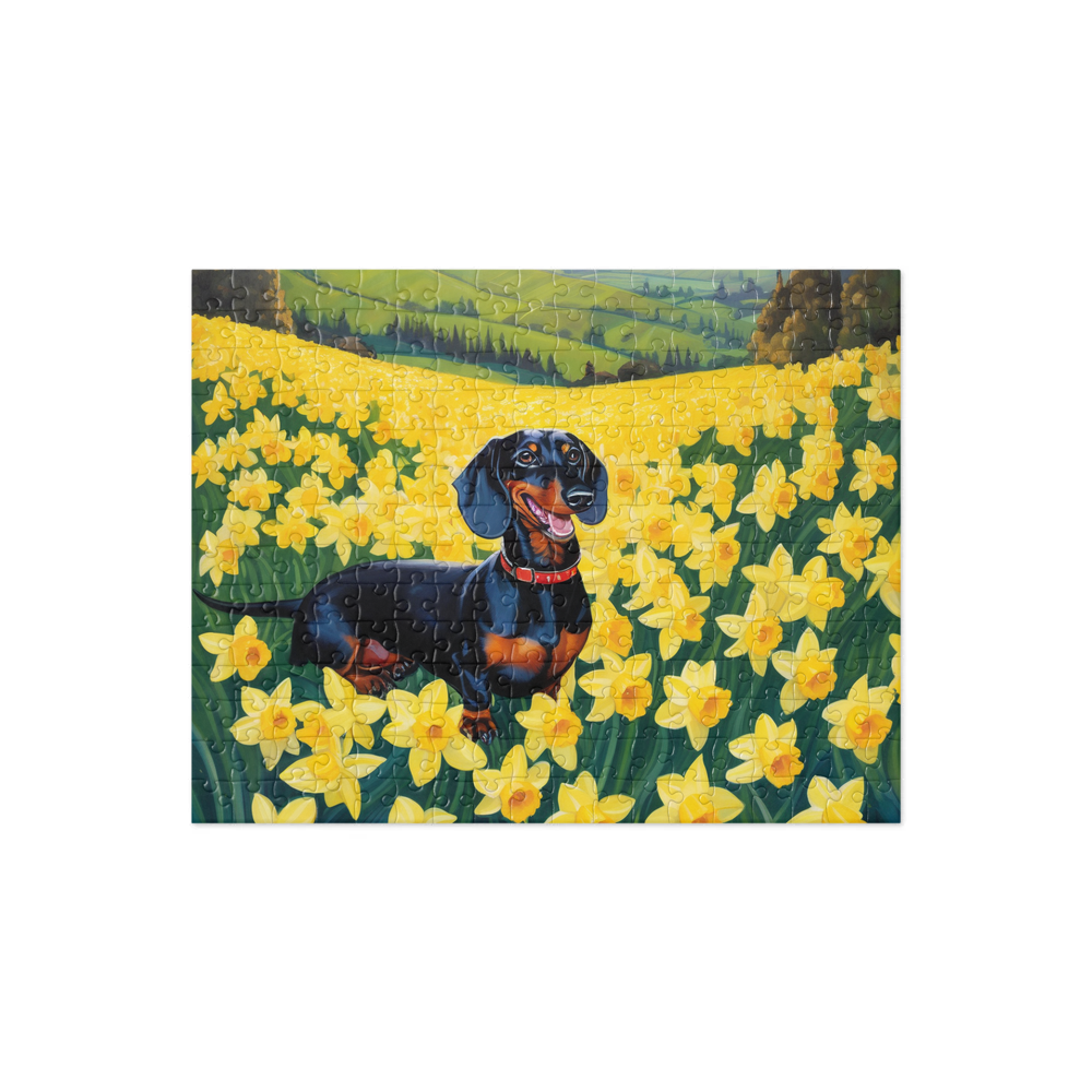 PugMug Custom Black Dachshund Jigsaw Puzzle