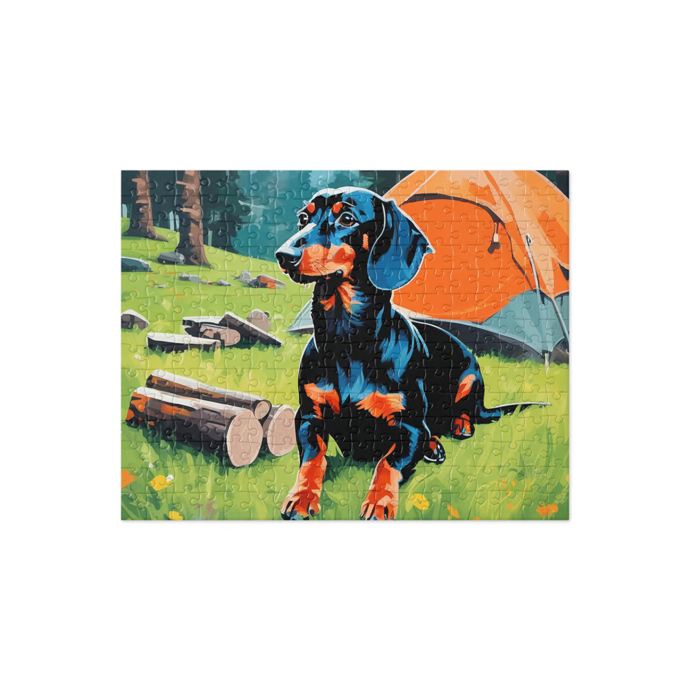 PugMug Custom Black Dachshund Jigsaw Puzzle