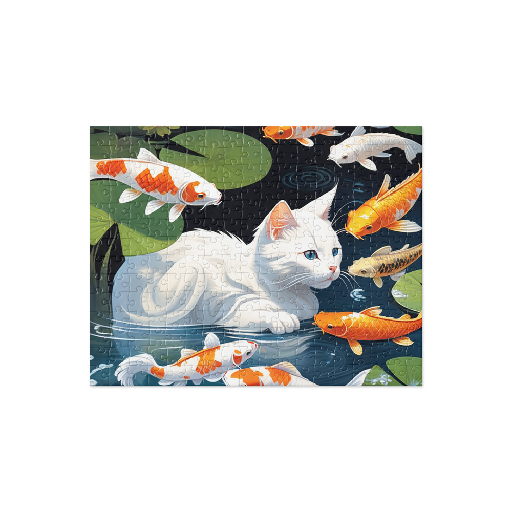PugMug Custom White Companion Cat Jigsaw Puzzle