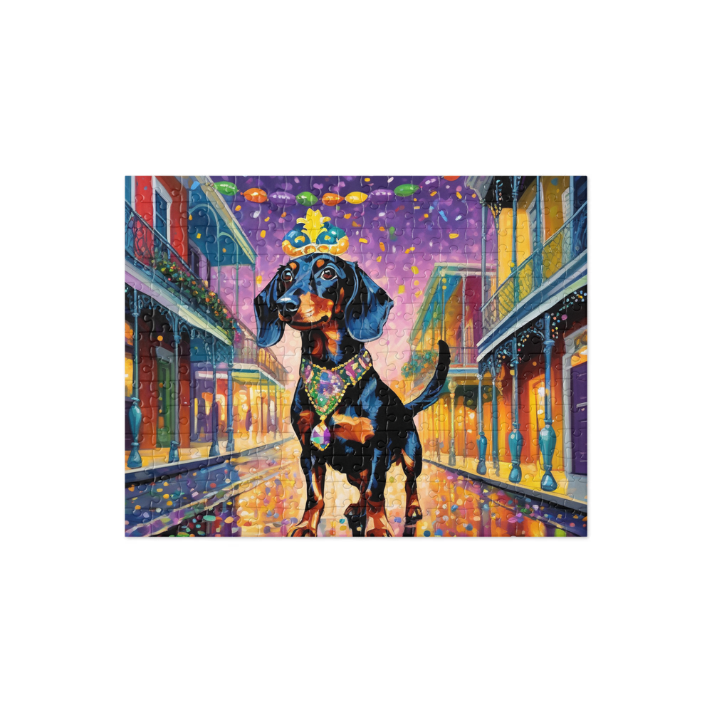 PugMug Custom Black Dachshund Jigsaw Puzzle