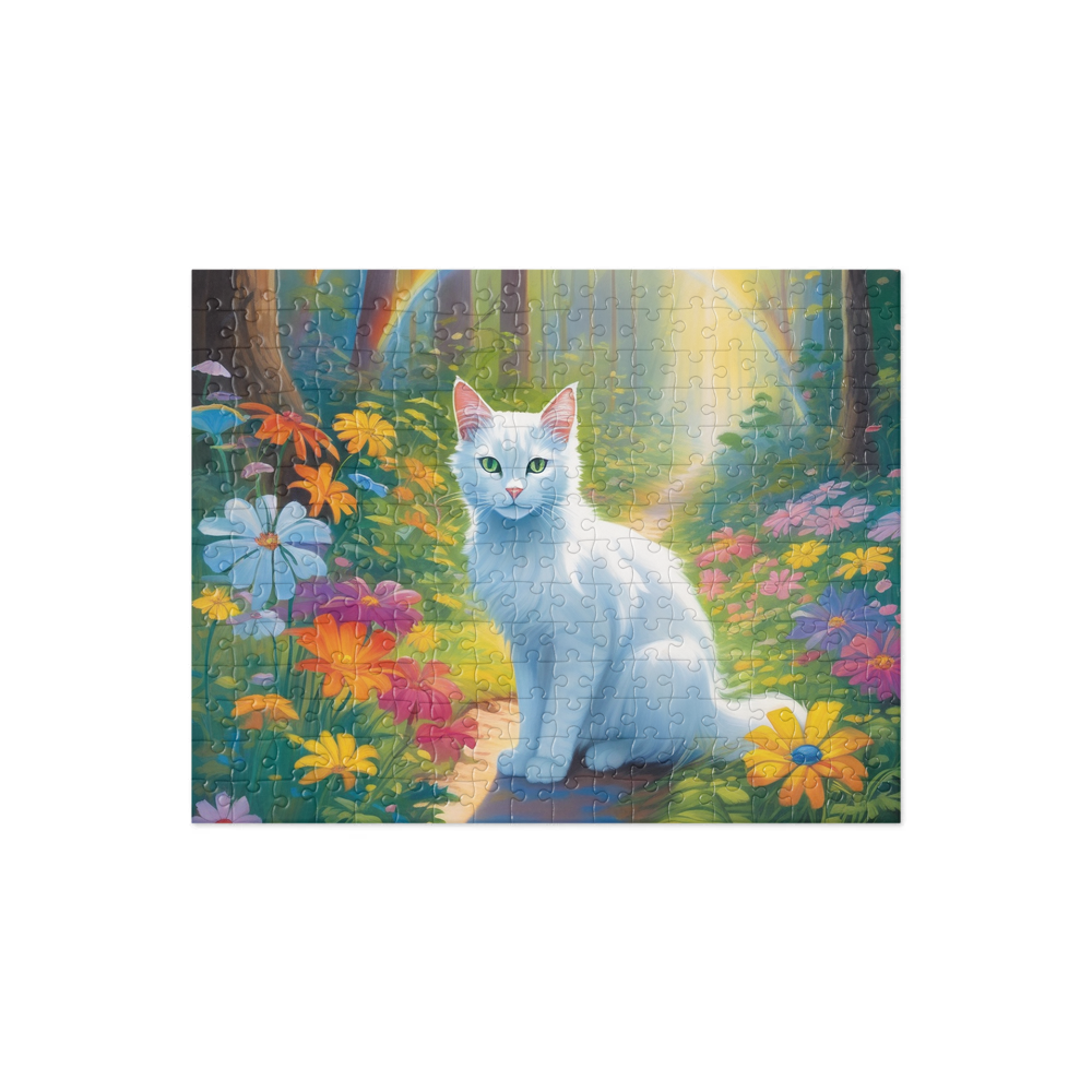 PugMug Custom White Companion Cat Jigsaw Puzzle