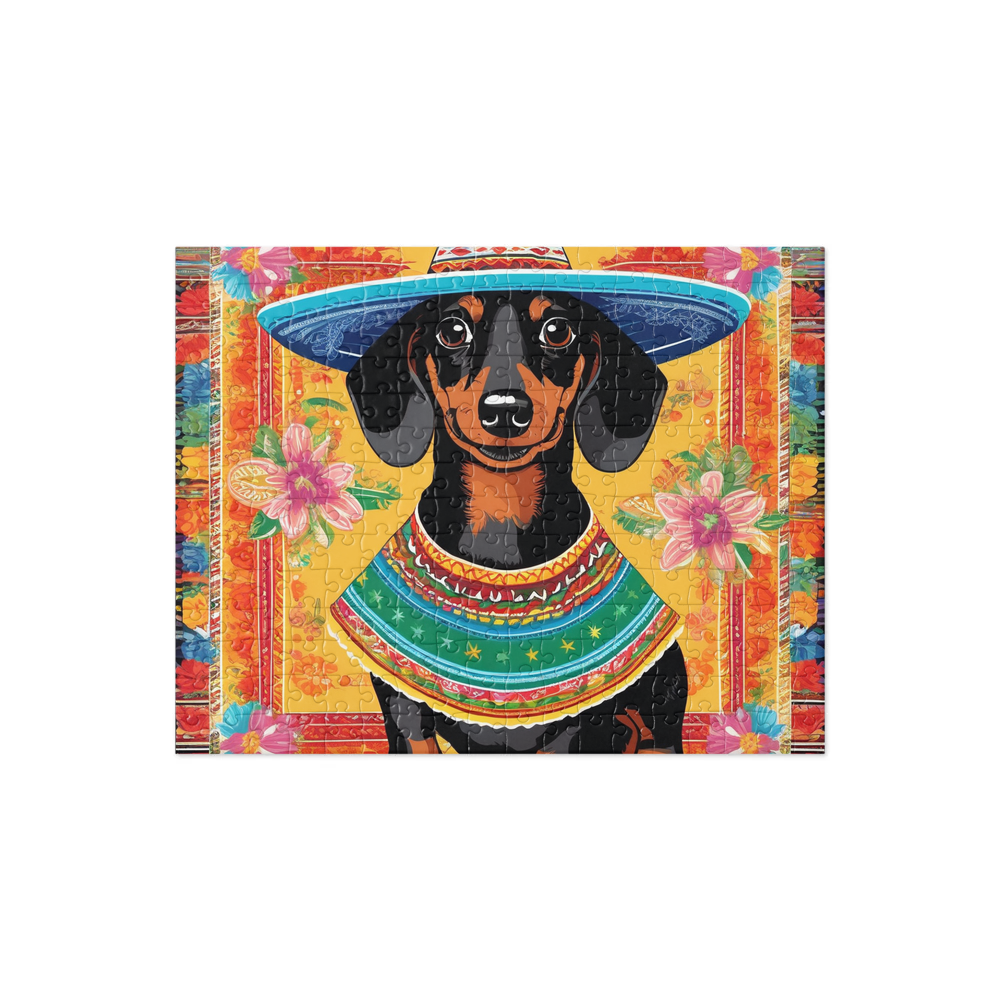 PugMug Custom Black Dachshund Jigsaw Puzzle