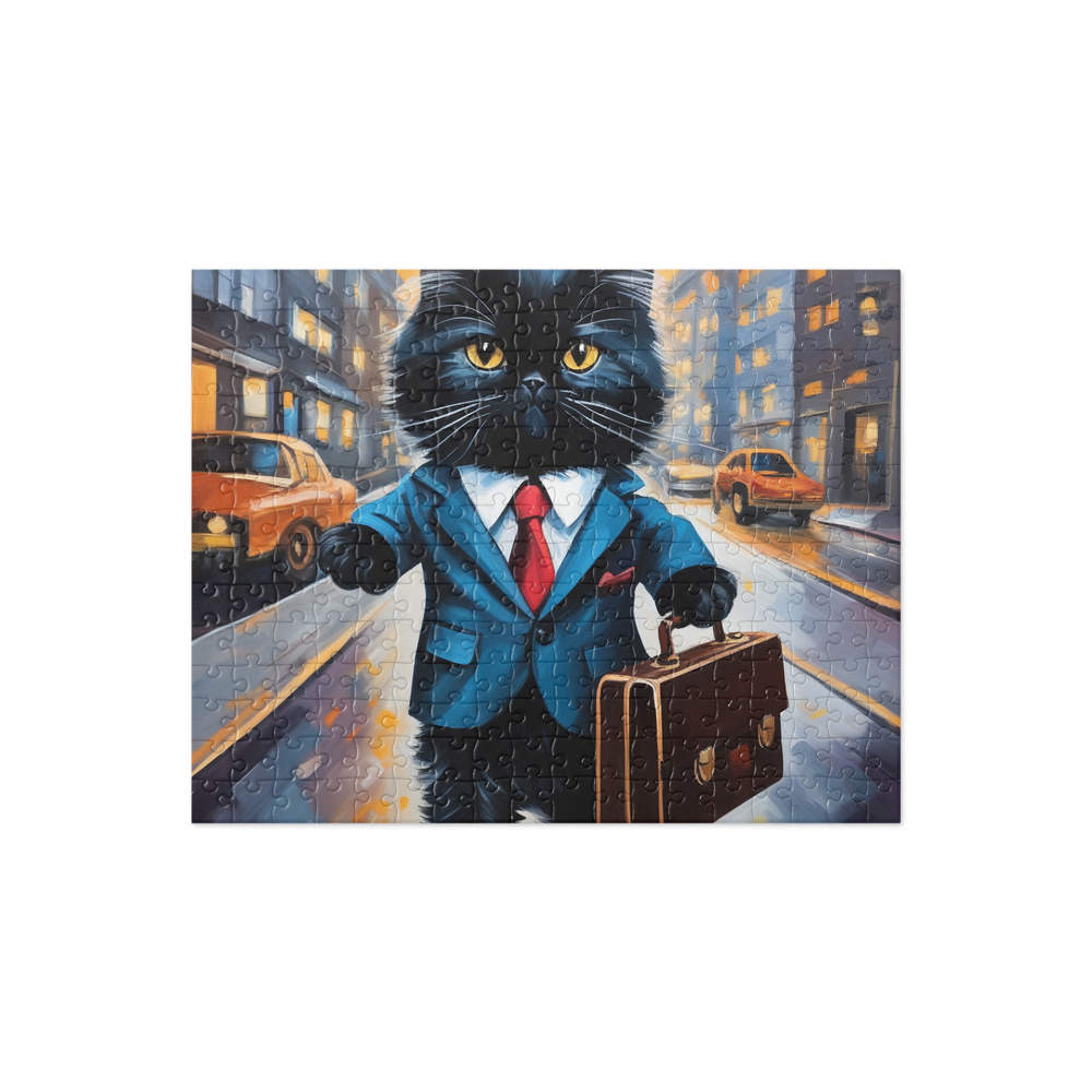 PugMug Custom Black Persian Cat Jigsaw Puzzle