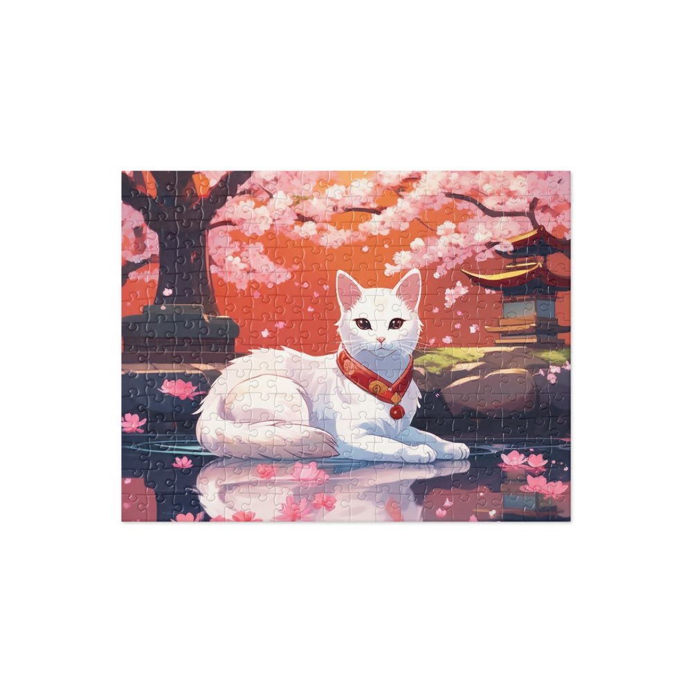 PugMug Custom White Companion Cat Jigsaw Puzzle