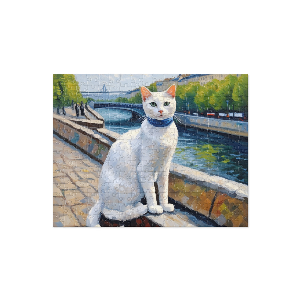 PugMug Custom White Companion Cat Jigsaw Puzzle