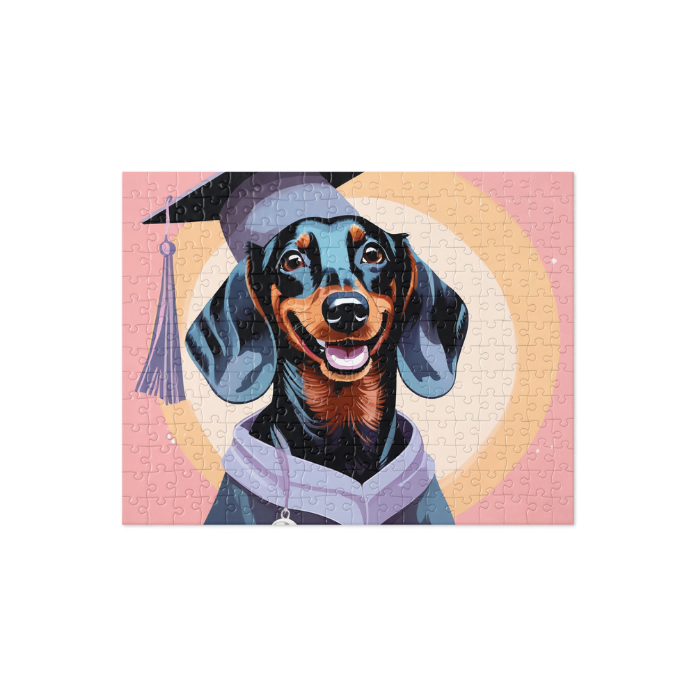 PugMug Custom Black Dachshund Jigsaw Puzzle