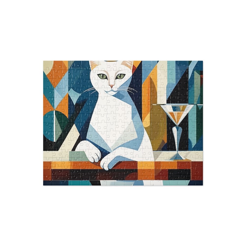 PugMug Custom White Companion Cat Jigsaw Puzzle