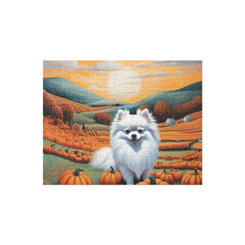 PugMug Custom White Pomeranian Jigsaw Puzzle