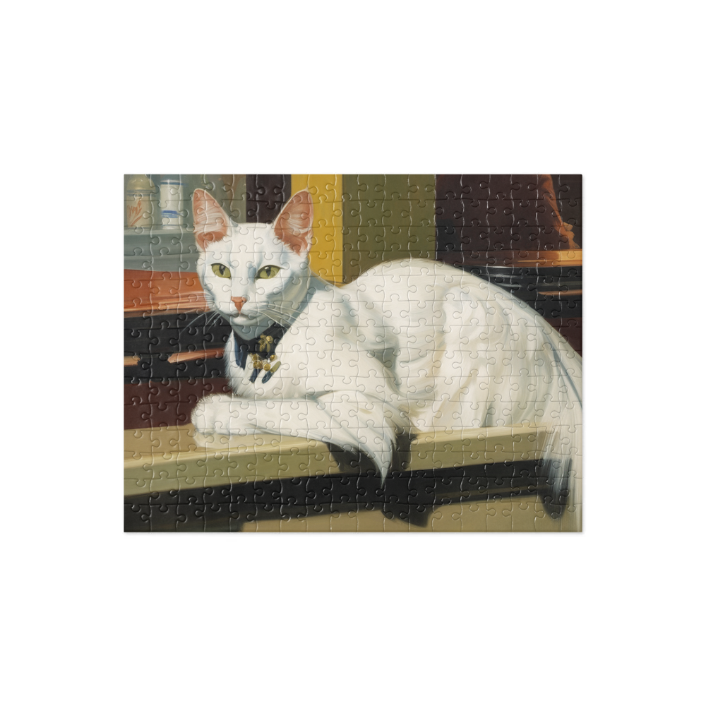 PugMug Custom White Companion Cat Jigsaw Puzzle