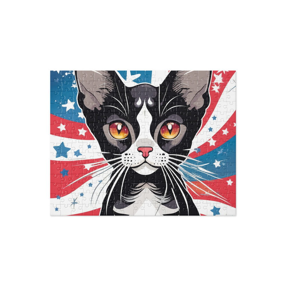 PugMug Custom Black Devon Rex Cat Jigsaw Puzzle