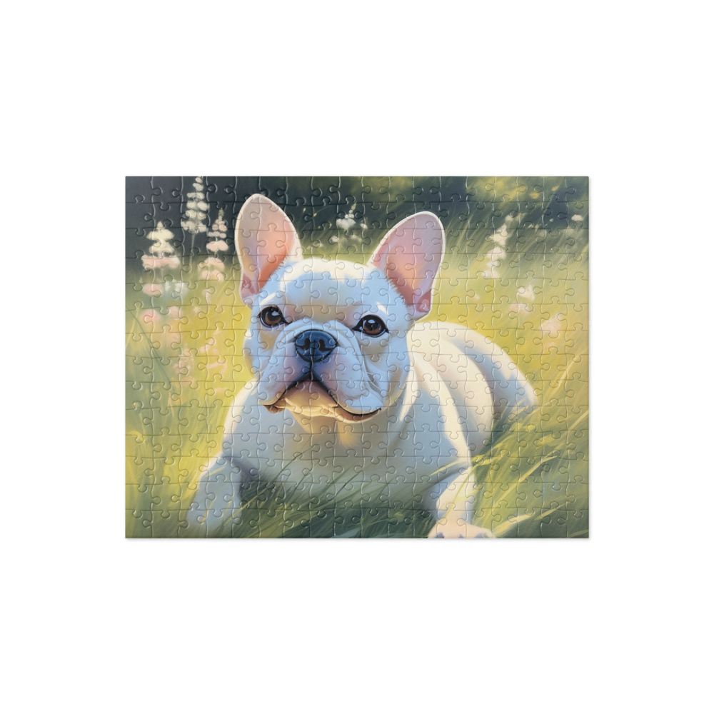 PugMug Custom White French Bulldog Jigsaw Puzzle