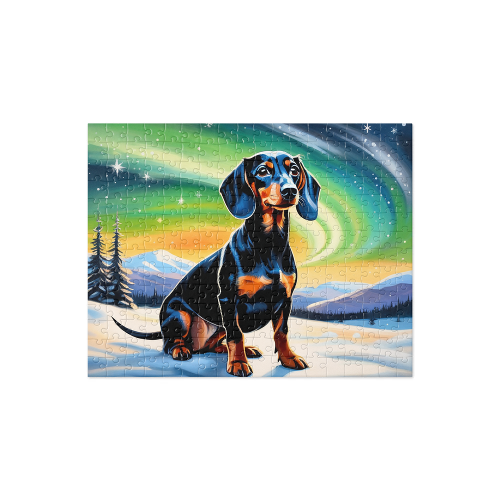 PugMug Custom Black Dachshund Jigsaw Puzzle