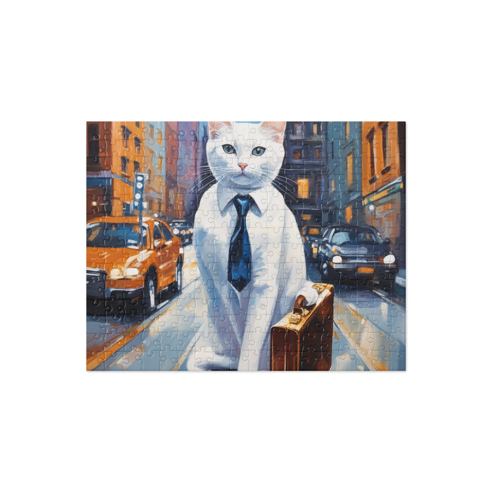 PugMug Custom White Companion Cat Jigsaw Puzzle