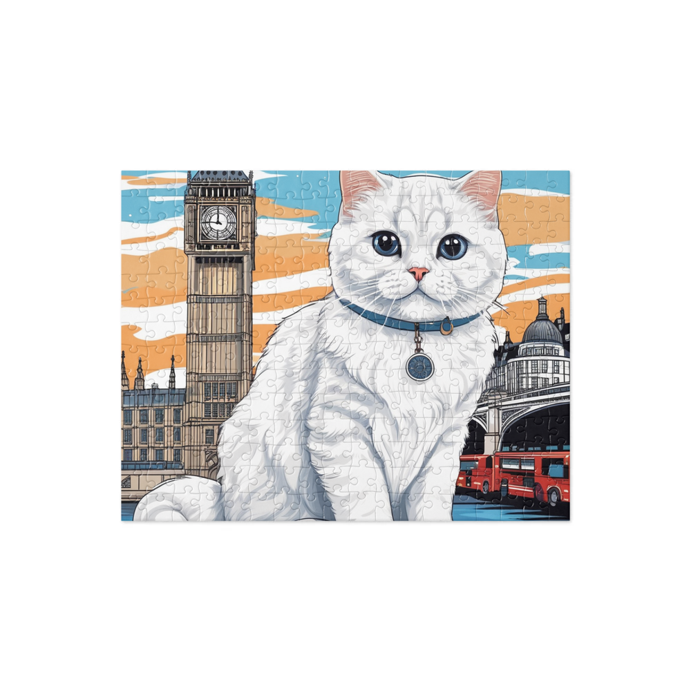 PugMug Custom White Scottish Fold Cat Jigsaw Puzzle