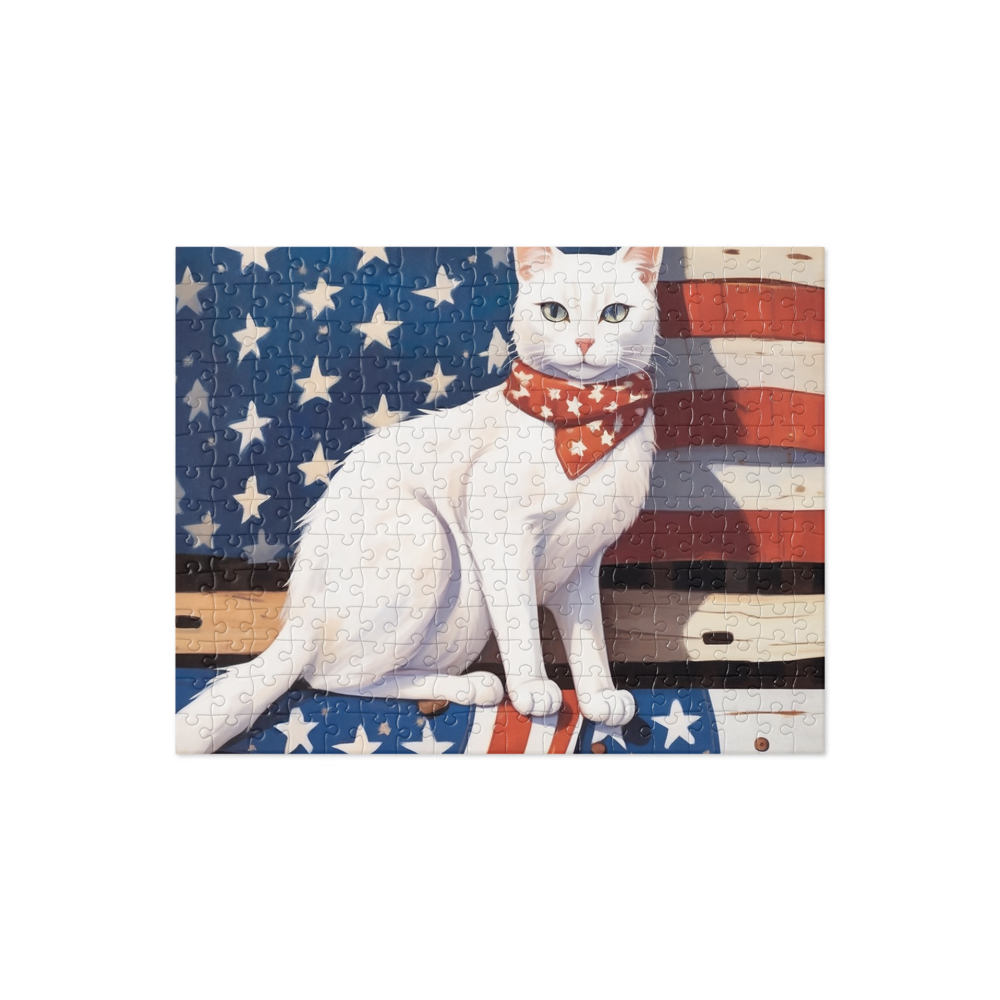 PugMug Custom White Companion Cat Jigsaw Puzzle
