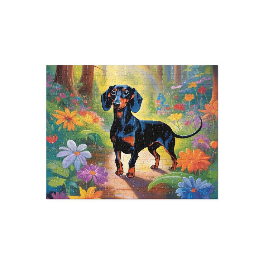 PugMug Custom Black Dachshund Jigsaw Puzzle