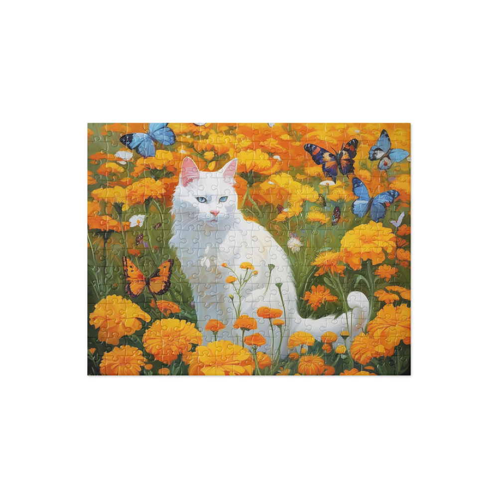 PugMug Custom White Companion Cat Jigsaw Puzzle