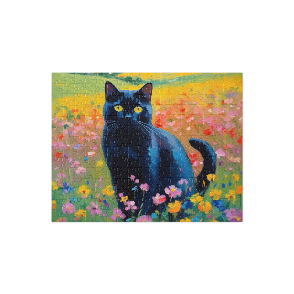 PugMug Custom Black British Shorthair Cat Jigsaw Puzzle