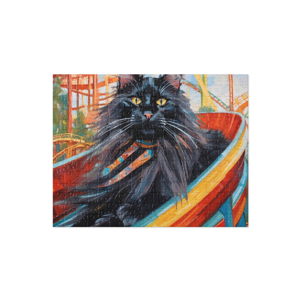 PugMug Custom Black Maine Coon Cat Jigsaw Puzzle