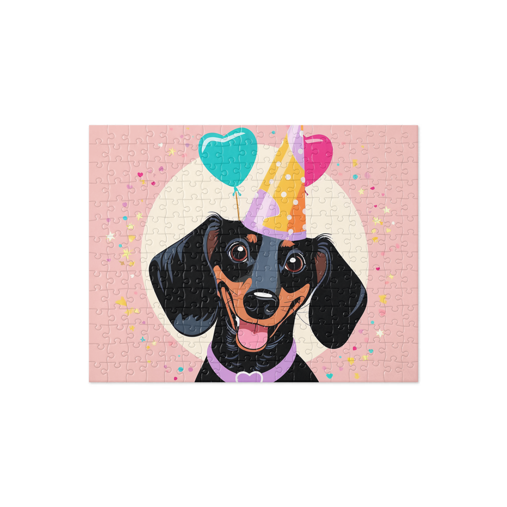 PugMug Custom Black Dachshund Jigsaw Puzzle