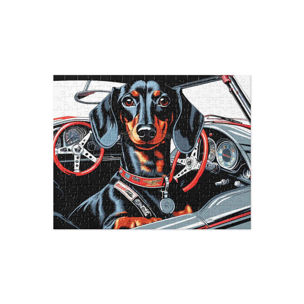 PugMug Custom Black Dachshund Jigsaw Puzzle