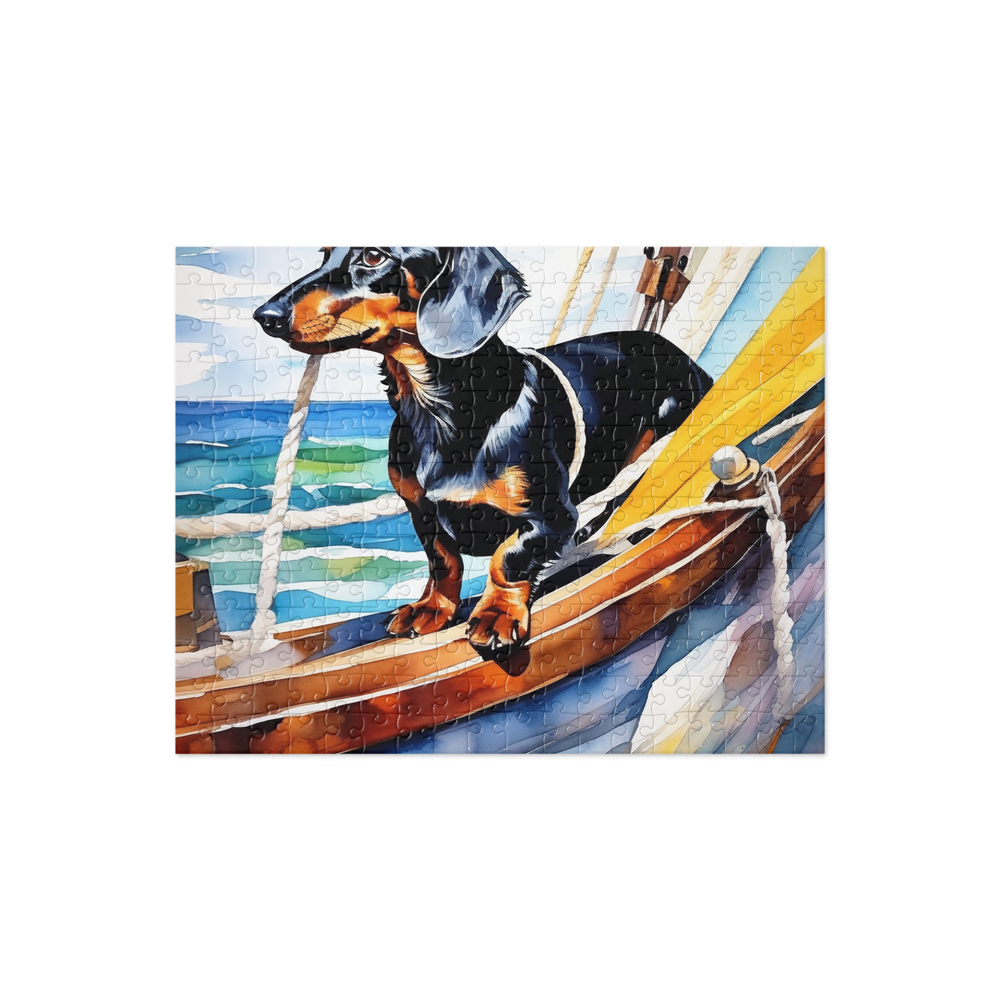 PugMug Custom Black Dachshund Jigsaw Puzzle