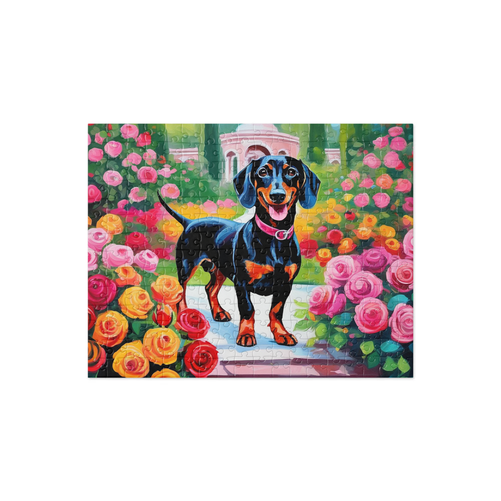 PugMug Custom Black Dachshund Jigsaw Puzzle