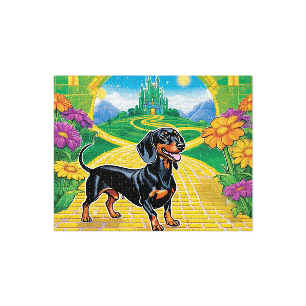 PugMug Custom Black Dachshund Jigsaw Puzzle