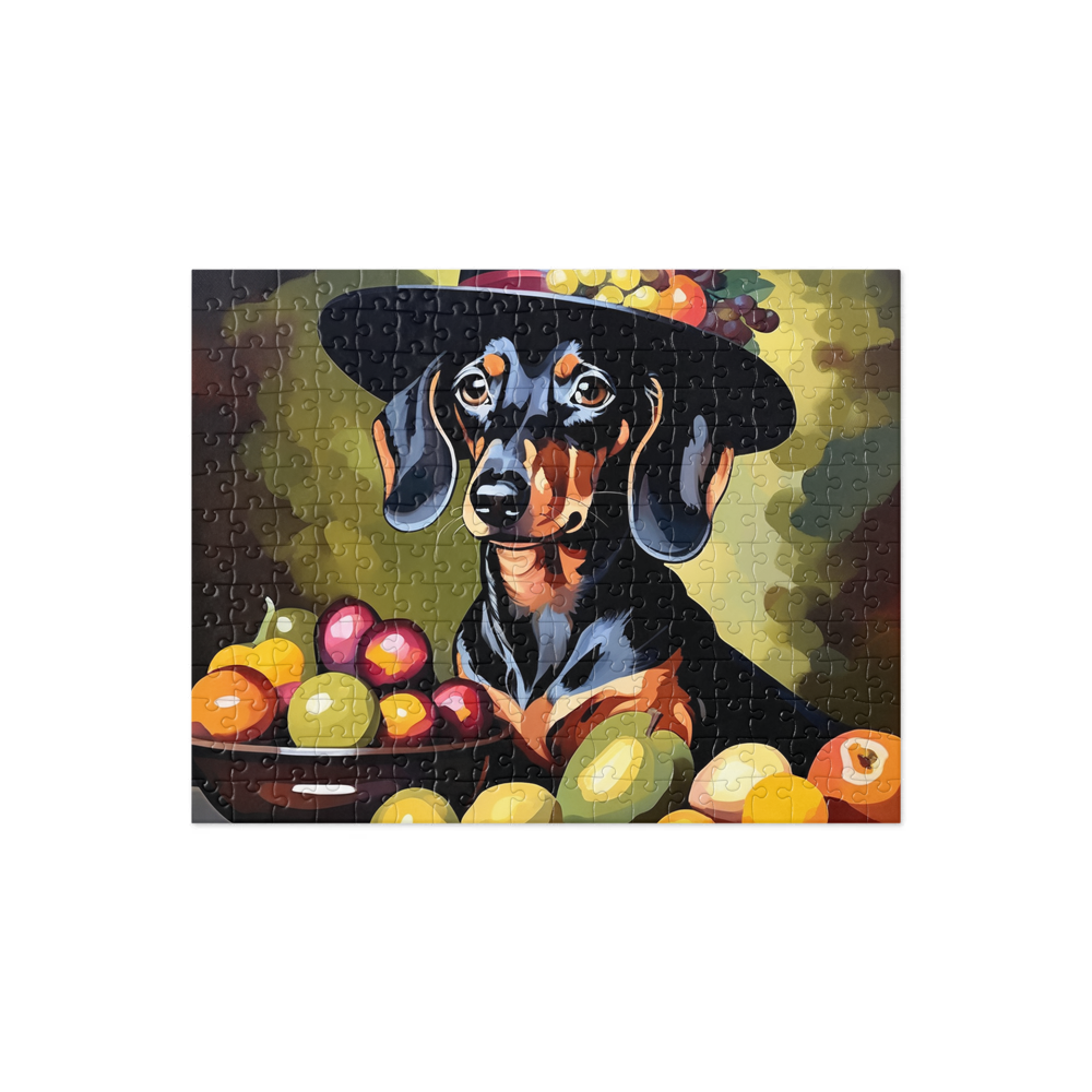 PugMug Custom Black Dachshund Jigsaw Puzzle