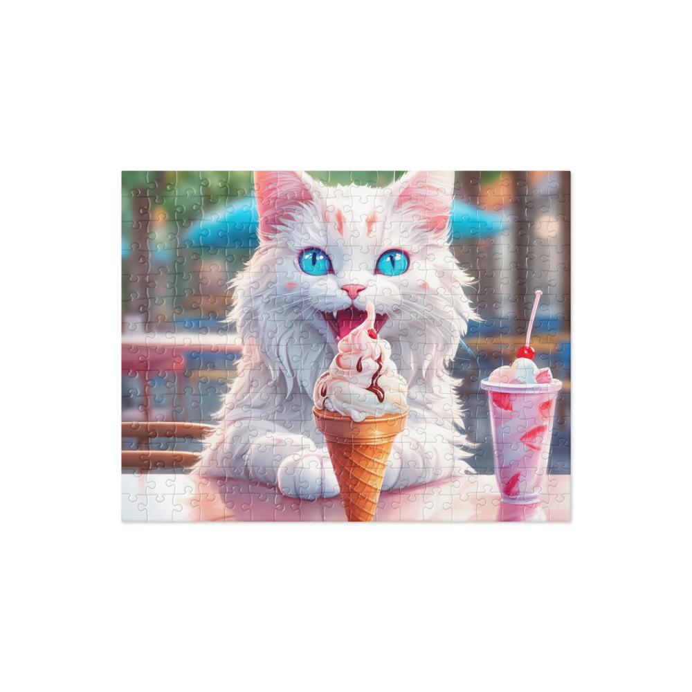 PugMug Custom White Companion Cat Jigsaw Puzzle