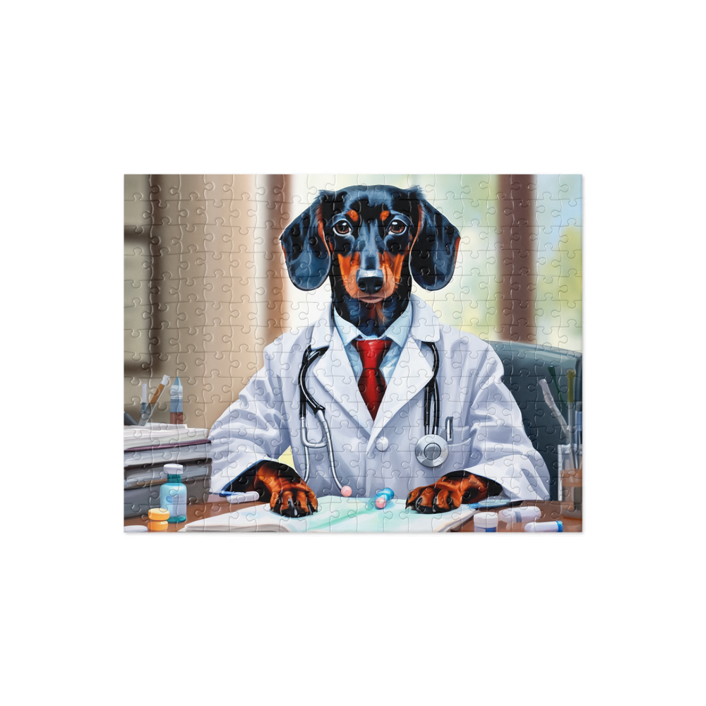 PugMug Custom Black Dachshund Jigsaw Puzzle