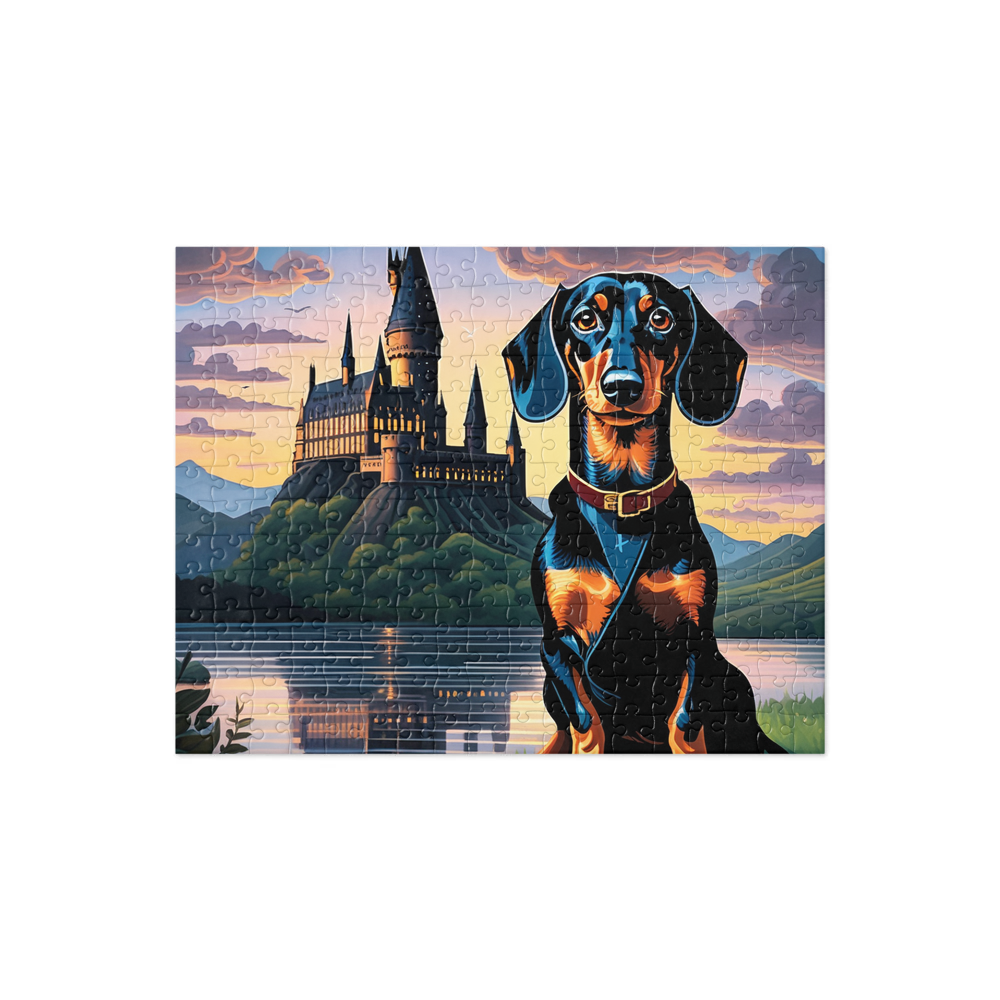 PugMug Custom Black Dachshund Jigsaw Puzzle