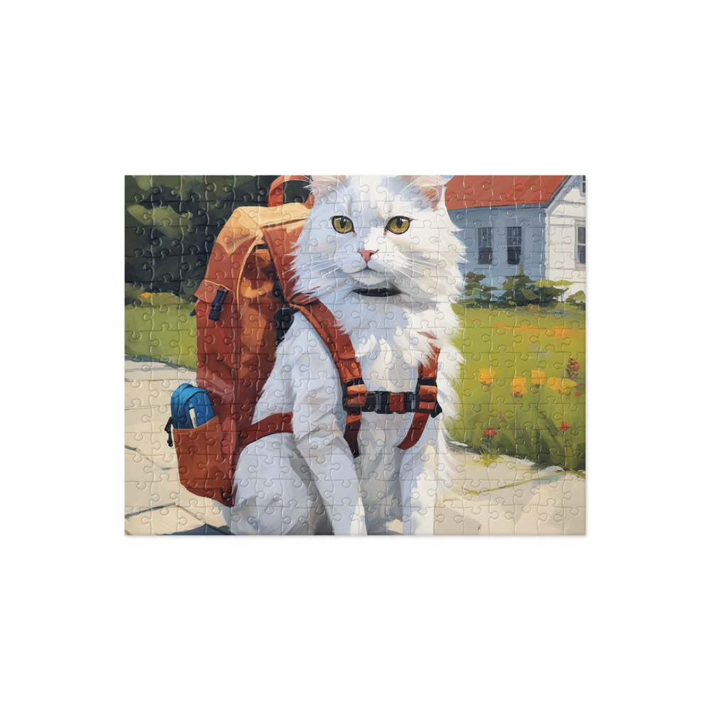 PugMug Custom White Companion Cat Jigsaw Puzzle
