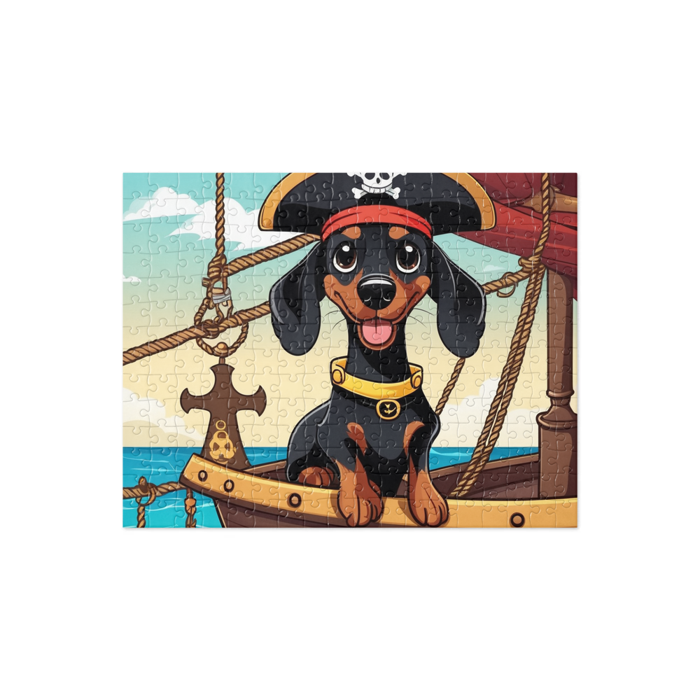 PugMug Custom Black Dachshund Jigsaw Puzzle