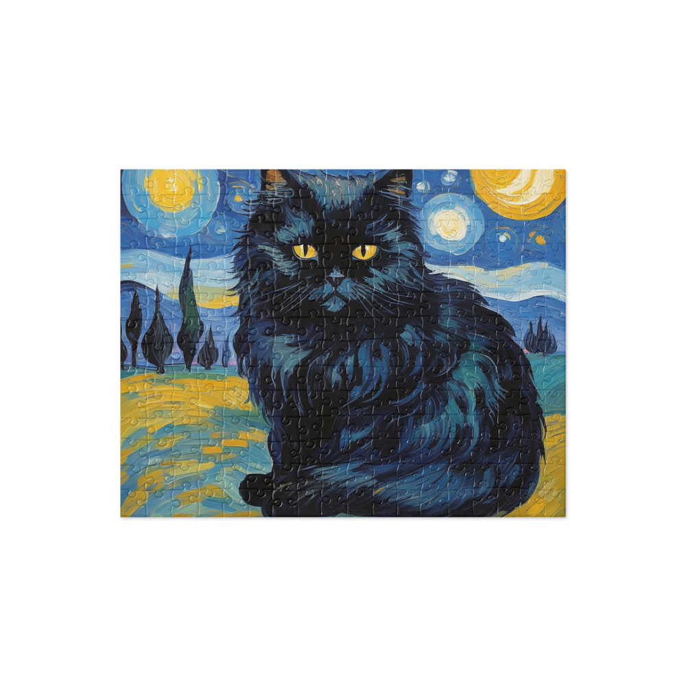 PugMug Custom Black Persian Cat Jigsaw Puzzle