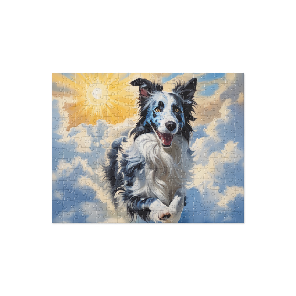 PugMug Custom Blue Merle Border Collie Jigsaw Puzzle
