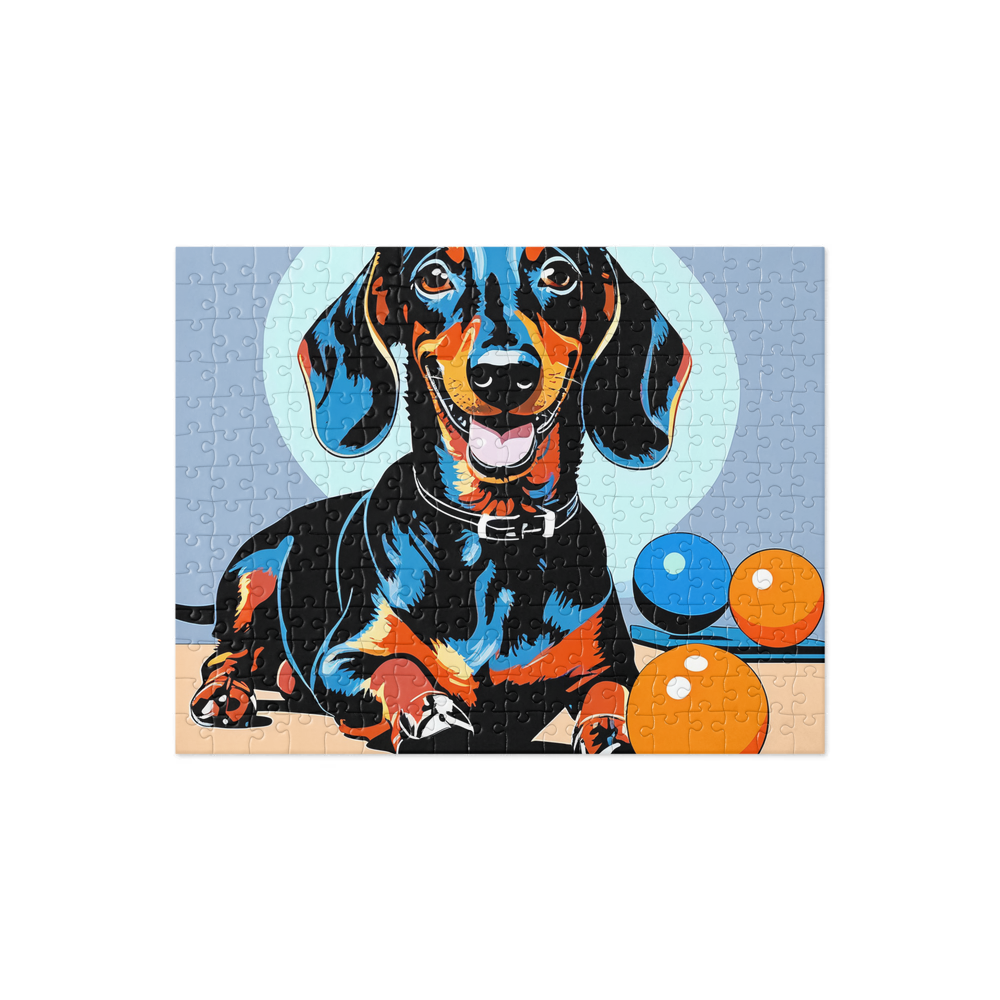 PugMug Custom Black Dachshund Jigsaw Puzzle