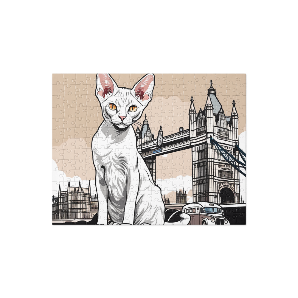 PugMug Custom White Devon Rex Cat Jigsaw Puzzle