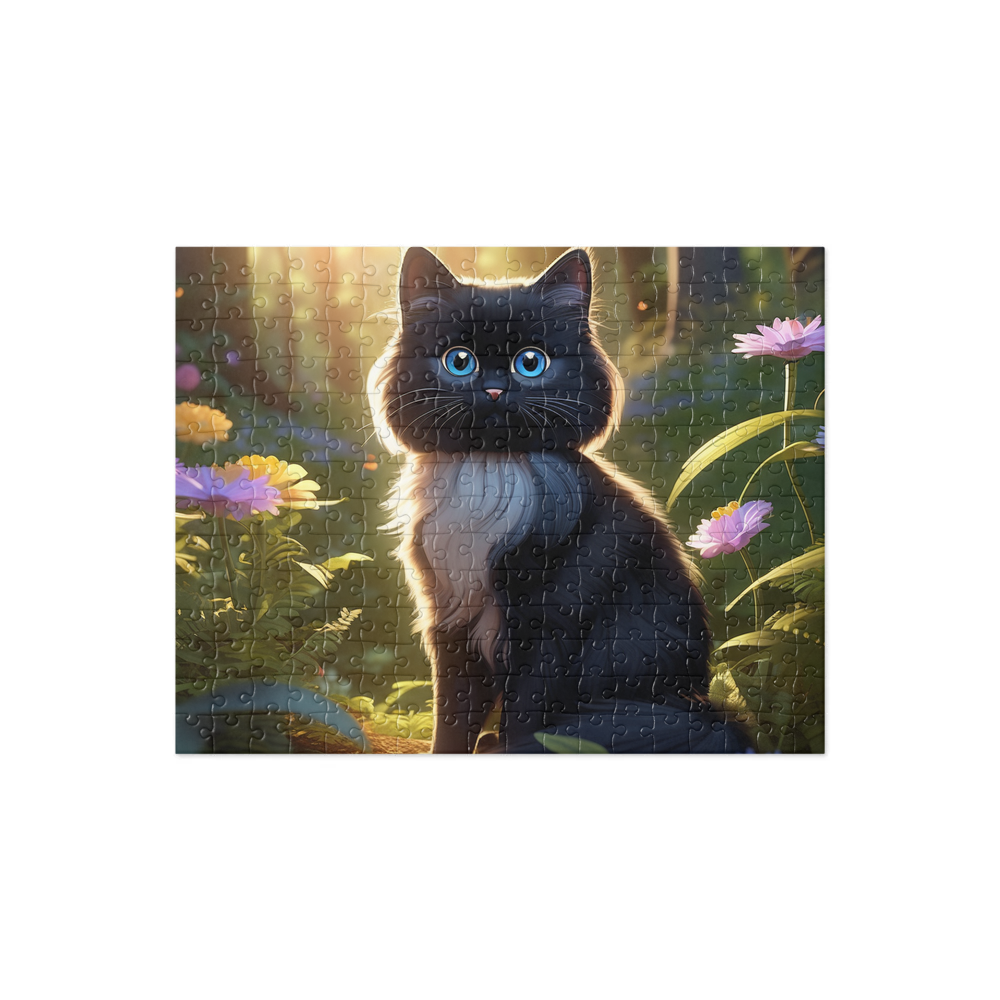 PugMug Custom Black Ragdoll Cat Jigsaw Puzzle