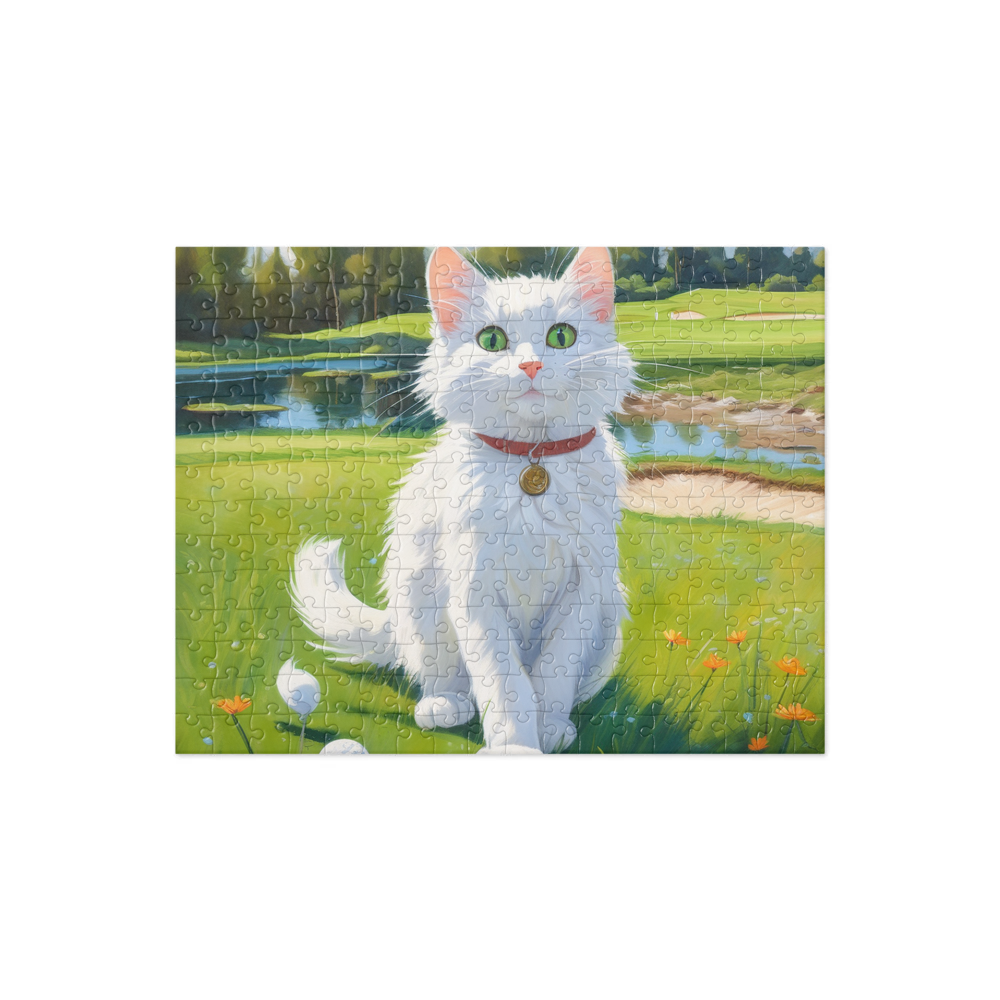 PugMug Custom White Companion Cat Jigsaw Puzzle