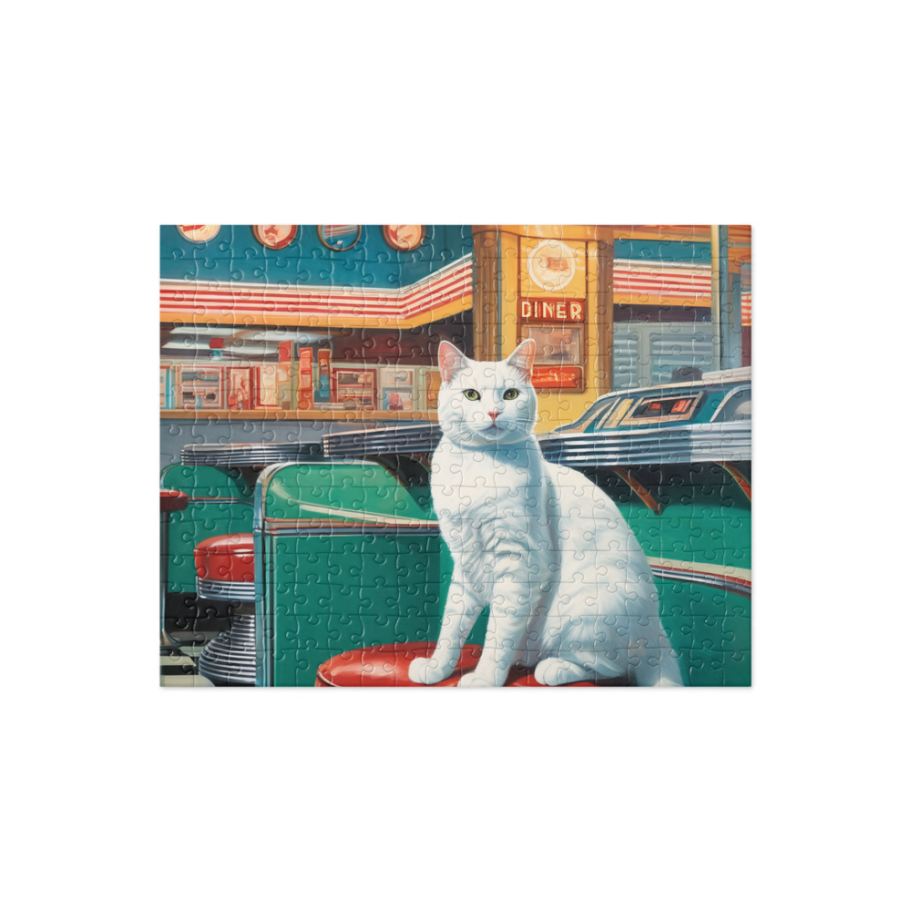PugMug Custom White Companion Cat Jigsaw Puzzle