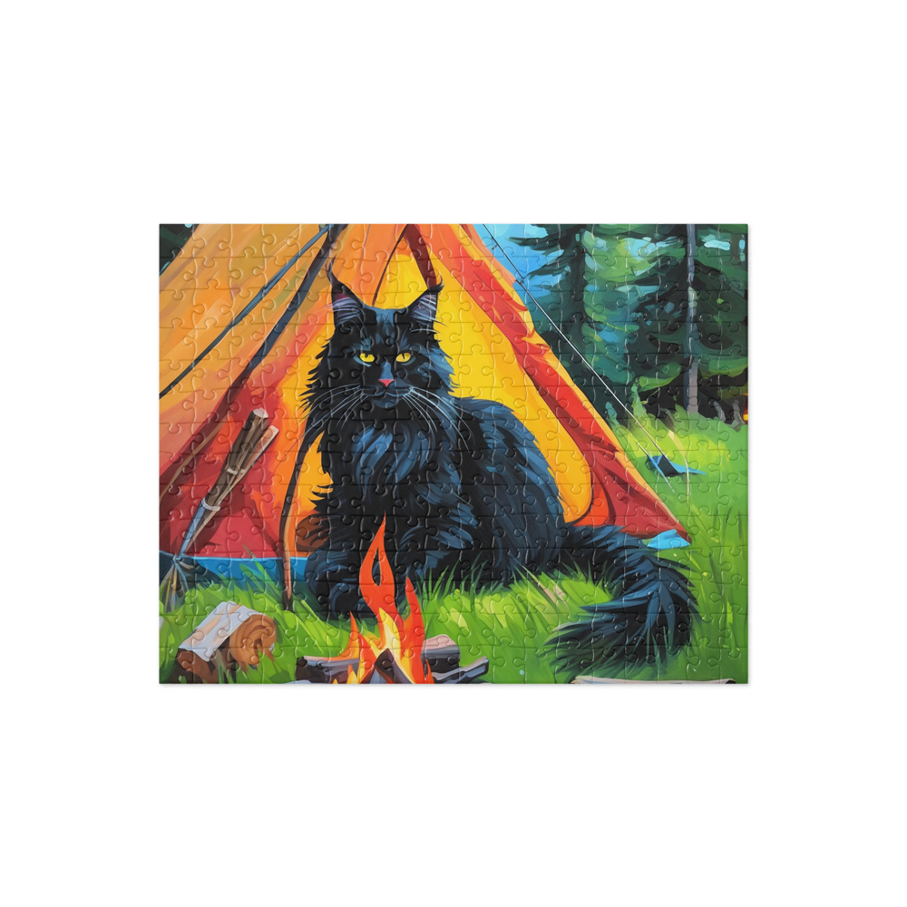 PugMug Custom Black Maine Coon Cat Jigsaw Puzzle